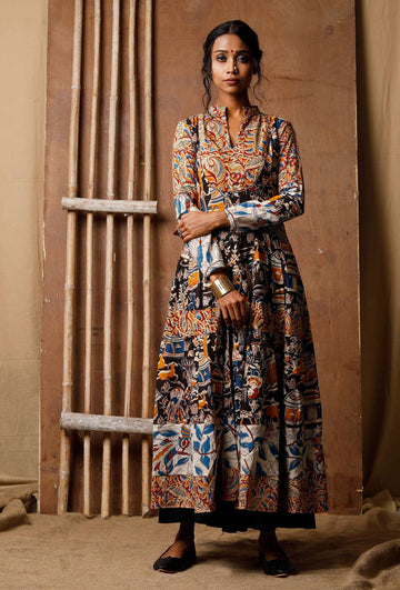Handcrafted Kalamkari anarkali kurta